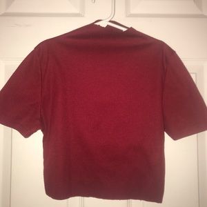 Mock turtleneck rubbed crop top